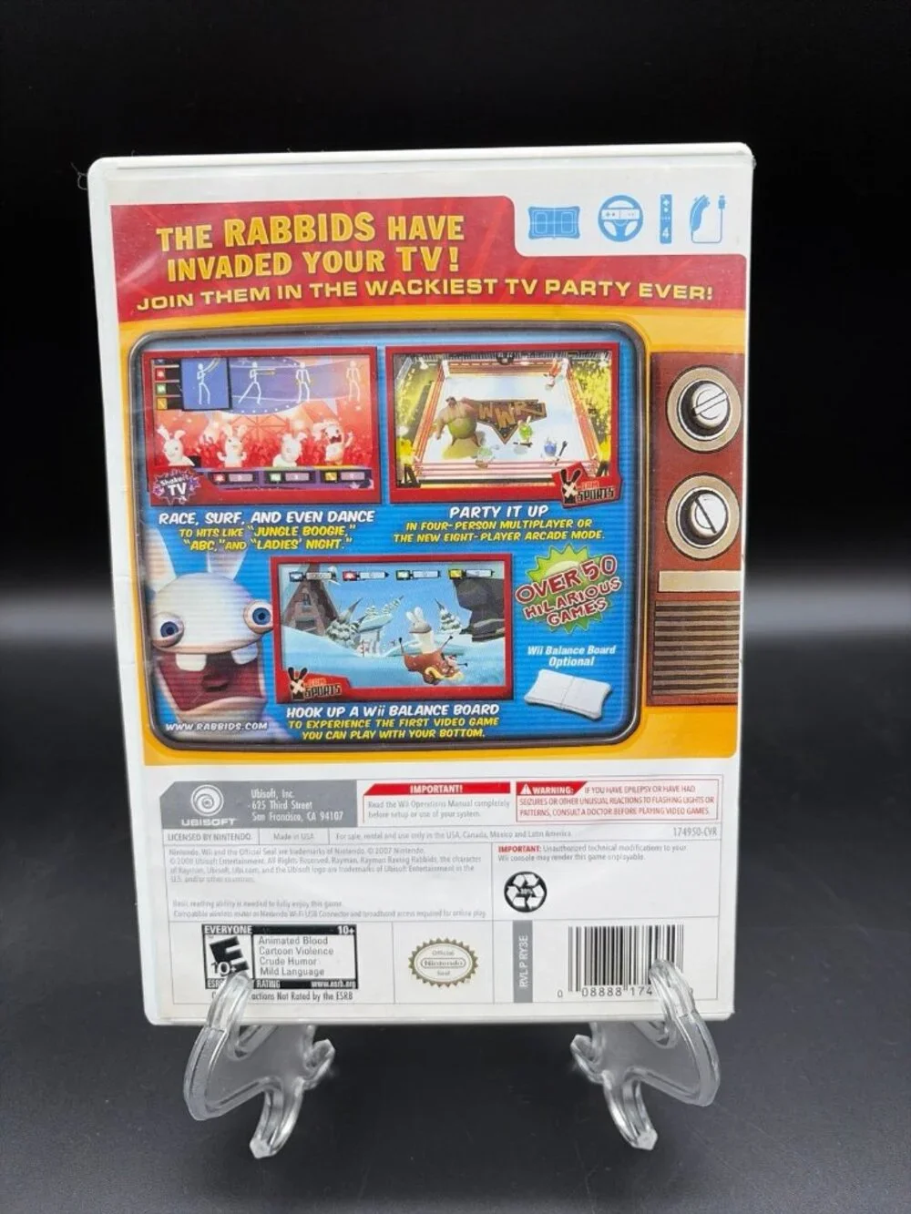 Rayman Raving Rabbids : TV Party CIB Nintendo Wii Complete w/ Manual Tested